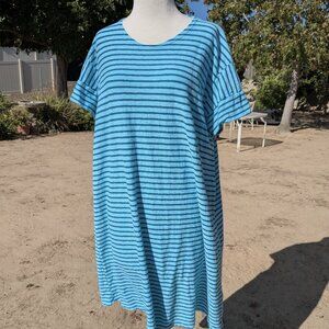 Cut Loose Women's L Cotton/Linen Short Sleeve T-Shirt Dress